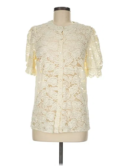 Pre-owned Prettygarden Short Sleeve Blouse In Ivory