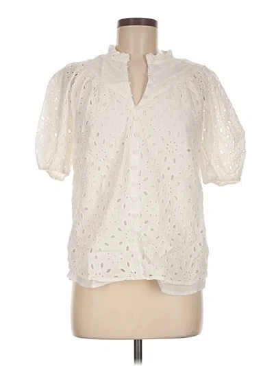 Pre-owned Prettygarden Short Sleeve Blouse In Ivory