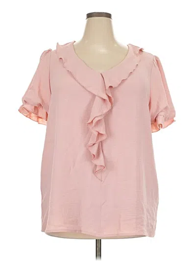 Pre-owned Prettygarden Short Sleeve Blouse In Pink