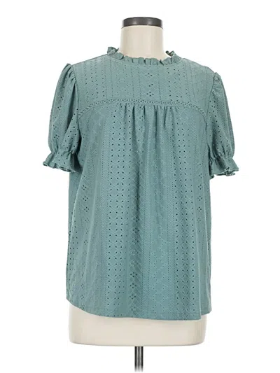 Pre-owned Prettygarden Short Sleeve Blouse In Teal