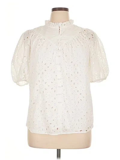 Pre-owned Prettygarden Short Sleeve Blouse In White