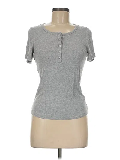 Pre-owned Prettygarden Short Sleeve Henley Shirt In Gray