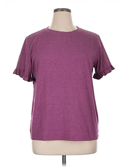 Pre-owned Prettygarden Short Sleeve Top Purple Crew Neck Tops