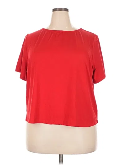 Pre-owned Prettygarden Short Sleeve Top Red Cold Shoulder Neckline Tops