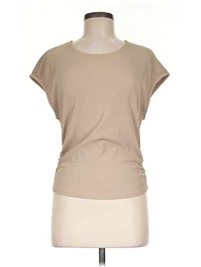 Pre-owned Prettygarden Short Sleeve Top Tan Cowl Neck Tops