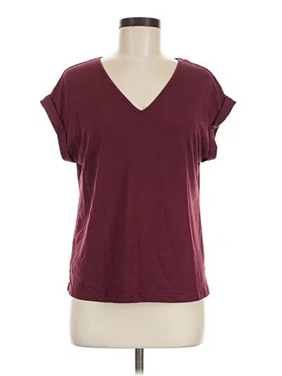 Pre-owned Prettygarden Short Sleeve T-shirt In Burgundy