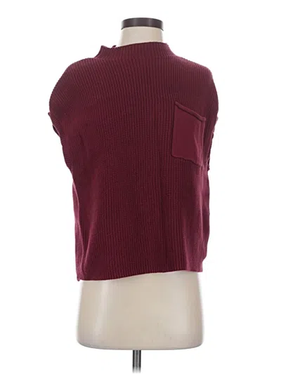 Pre-owned Prettygarden Sleeveless Top Burgundy Turtleneck Tops