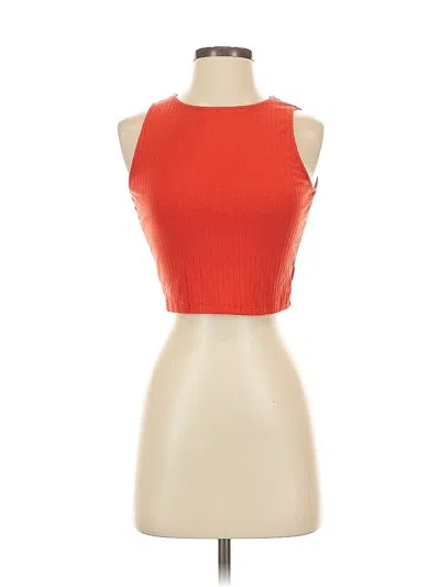 Pre-owned Prettygarden Sleeveless Top Orange Halter Neckline Tops
