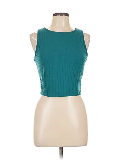 Pre-owned Prettygarden Tank Top Teal Halter Neckline Tops In Blue