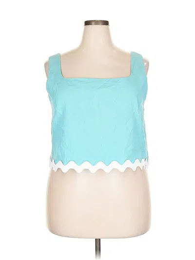Pre-owned Prettygarden Tube Top Teal Sweetheart Neckline Tops In Blue
