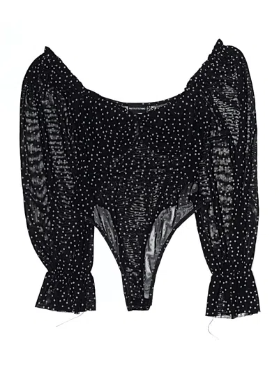 Pre-owned Prettylittlething 3/4 Sleeve Blouse In Black