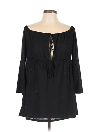 Pre-owned Prettylittlething 3/4 Sleeve Blouse In Black
