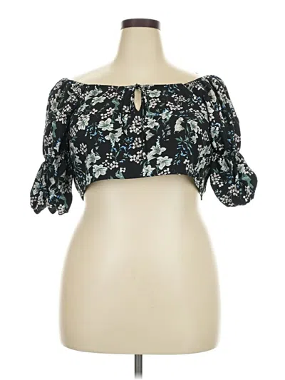 Pre-owned Prettylittlething 3/4 Sleeve Blouse In Blue
