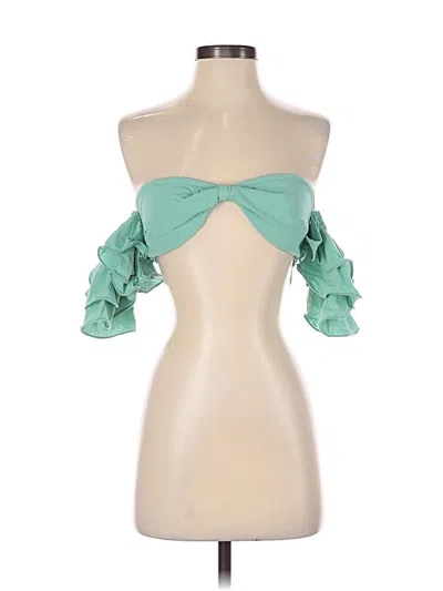 Prettylittlething 3/4 Sleeve Blouse In Green