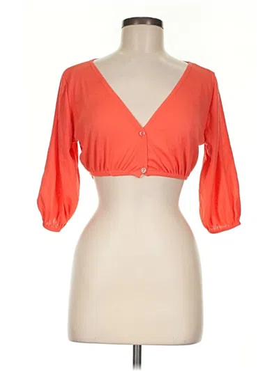 Pre-owned Prettylittlething 3/4 Sleeve Blouse In Orange