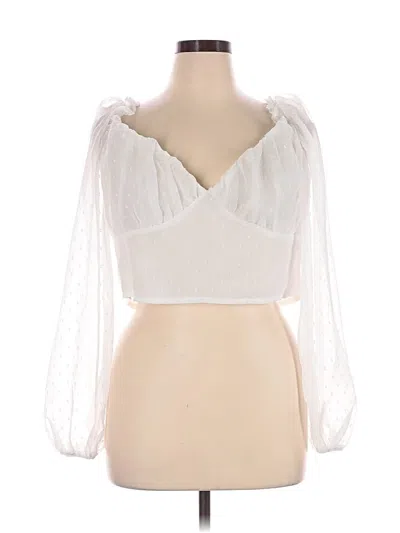 Pre-owned Prettylittlething 3/4 Sleeve Blouse In White