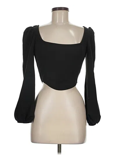 Pre-owned Prettylittlething 3/4 Sleeve T-shirt In Black
