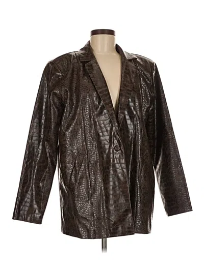 Pre-owned Prettylittlething Blazer Jacket In Brown