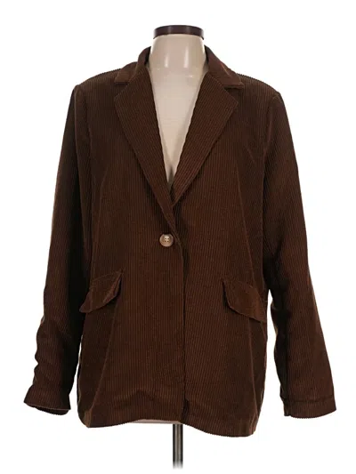 Pre-owned Prettylittlething Blazer Jacket In Brown