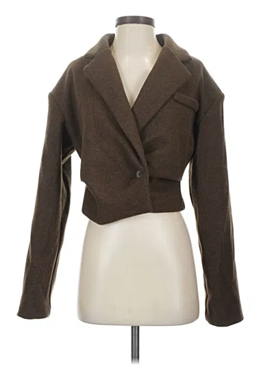 Pre-owned Prettylittlething Blazer Jacket In Brown