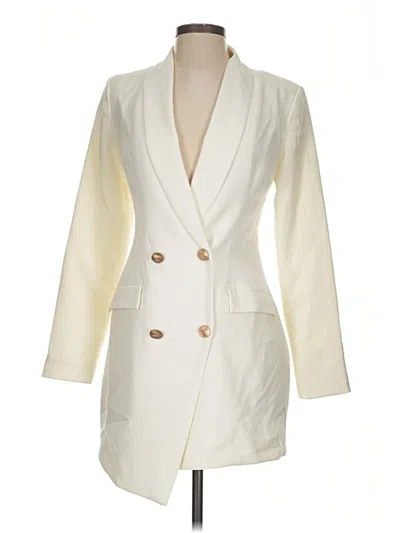 Pre-owned Prettylittlething Blazer Jacket In Ivory