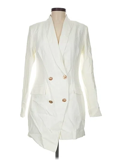 Pre-owned Prettylittlething Blazer Jacket In White