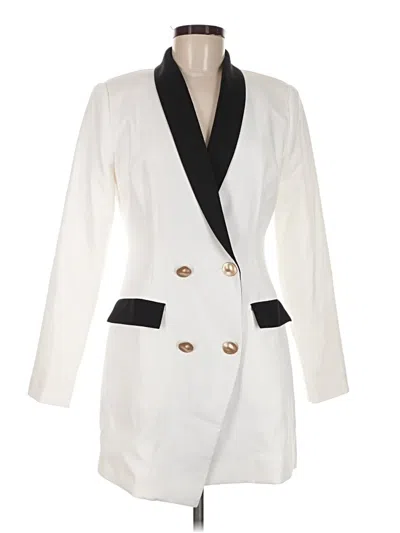 Pre-owned Prettylittlething Blazer Jacket In White