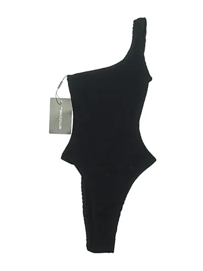 Pre-owned Prettylittlething Bodysuit In Black