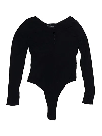Pre-owned Prettylittlething Bodysuit In Black