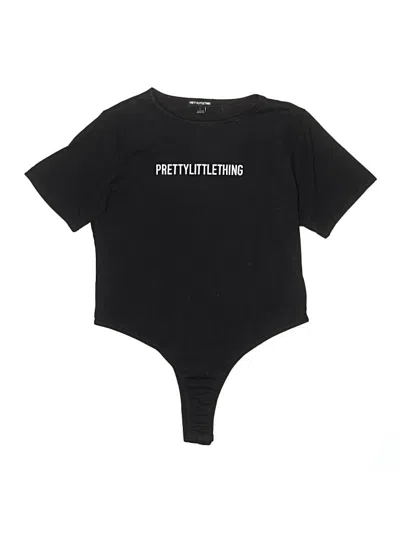 Pre-owned Prettylittlething Bodysuit In Black