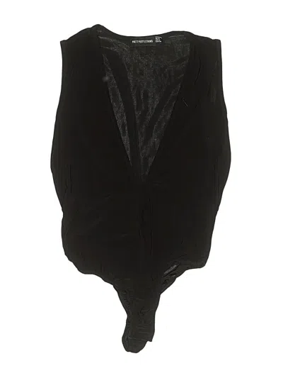 Pre-owned Prettylittlething Bodysuit In Black