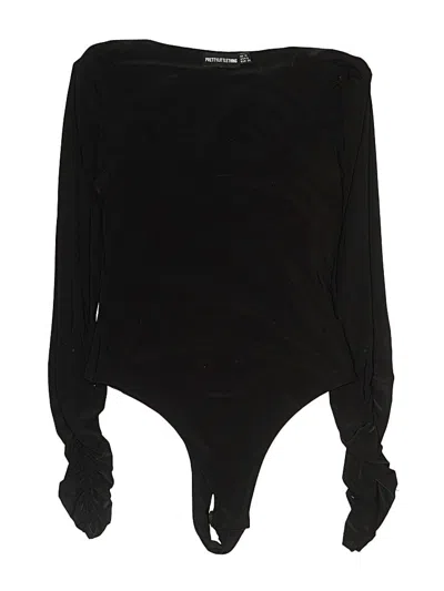 Pre-owned Prettylittlething Bodysuit In Black