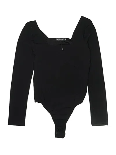 Pre-owned Prettylittlething Bodysuit In Black
