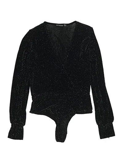 Pre-owned Prettylittlething Bodysuit In Black