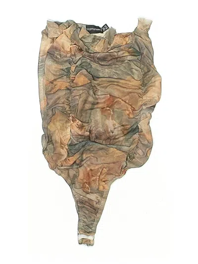 Pre-owned Prettylittlething Bodysuit In Brown