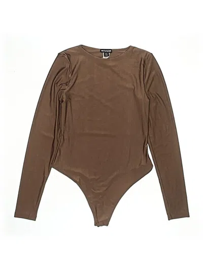 Pre-owned Prettylittlething Bodysuit In Brown