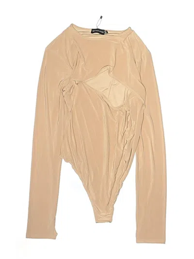 Pre-owned Prettylittlething Bodysuit In Brown