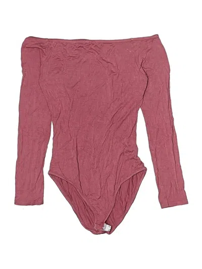 Pre-owned Prettylittlething Bodysuit In Burgundy