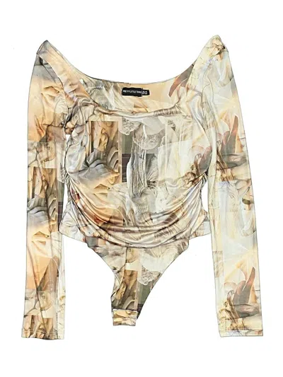 Pre-owned Prettylittlething Bodysuit In Gold