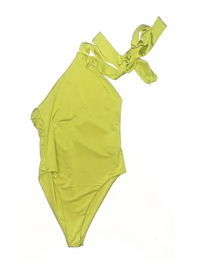 Pre-owned Prettylittlething Bodysuit In Green