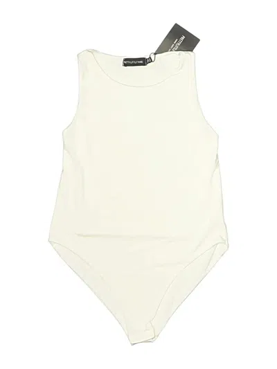 Pre-owned Prettylittlething Bodysuit In Ivory