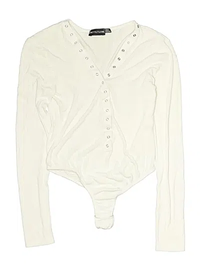 Pre-owned Prettylittlething Bodysuit In Ivory