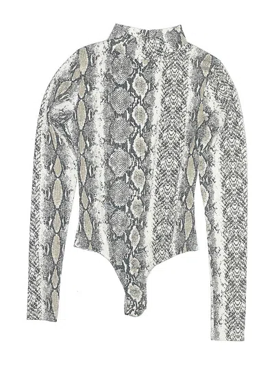 Pre-owned Prettylittlething Bodysuit In Silver