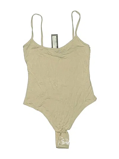 Pre-owned Prettylittlething Bodysuit In Tan
