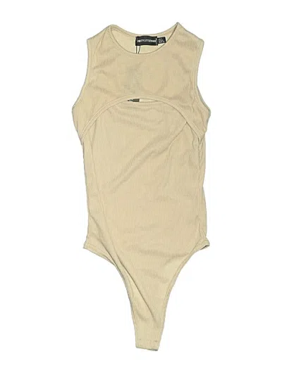 Pre-owned Prettylittlething Bodysuit In Tan