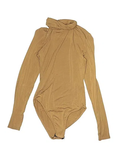 Pre-owned Prettylittlething Bodysuit In Tan