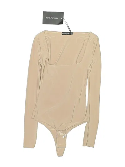 Prettylittlething Bodysuit In Tan