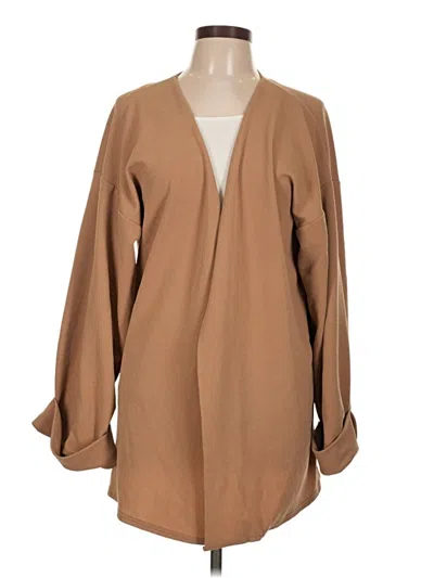 Pre-owned Prettylittlething Cardigan Sweater In Brown