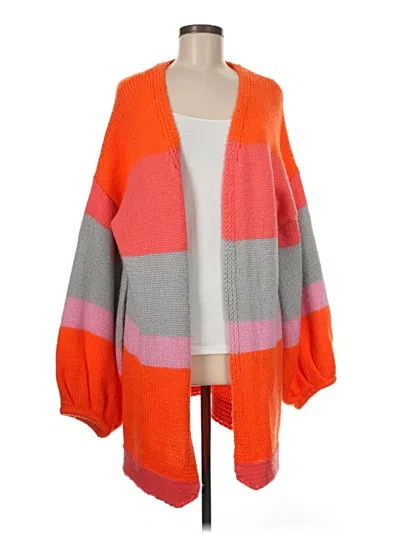Pre-owned Prettylittlething Cardigan Sweater In Orange
