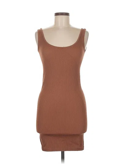 Pre-owned Prettylittlething Casual Dress In Brown